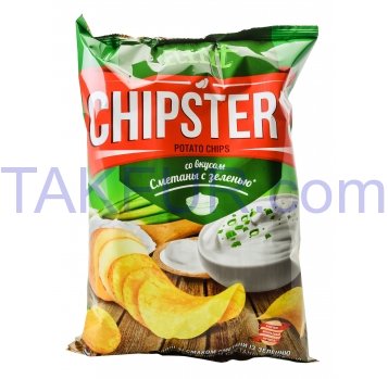 Чипсы Flint Chipster`s вкус сметаны с зеленью картоф 130г - Фото