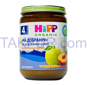 Каша молочная HiPP Спокойной ночи манная с фруктами 190г - Фото