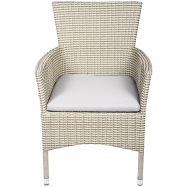 Кресло Tarrington House ротанговое серое с подушкой - Фото