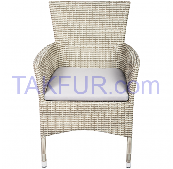 Кресло Tarrington House ротанговое серое с подушкой - Фото