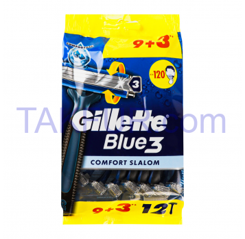 Бритвы Gillette Blue 3 Slalom Comfort одноразовые 12шт/уп - Фото