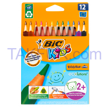 Карандаши цветные BIC Kids Evolution Triangle 12шт/уп - Фото