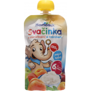 Пюре Hamanek Яблоко с абрикосом и сыром 120г - Фото