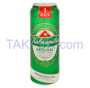 Пиво Kalnapilis Original светлое фильтрованное 5% 0,568л ж/б - Фото