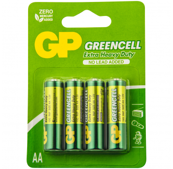 Батарейки GP Greencell 1.5V AA 4шт - Фото
