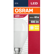 OSRAM ЛАМПА LEDV P60  8W 2,7K E14 - Фото