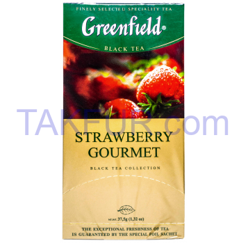 Чай Greenfield Strawberry gourmet черн байхов 15г*25шт 375г - Фото