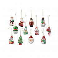 Підвіска Xmas скляна в асортименті 7 см - Фото