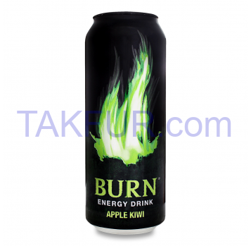 Напиток Burn Apple Kiwi энергетический б/а с/газ 500мл - Фото