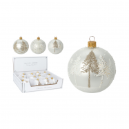 Прикраса новорічна ялинкова у формі кулі 80 мм - Фото