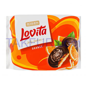 Печенье Roshen Jelly Cookies Lovita Orange сдобное 420г - Фото
