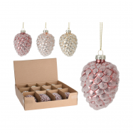 Прикраса новорічна ялинкова у формі шишки 75X75X97 мм - Фото