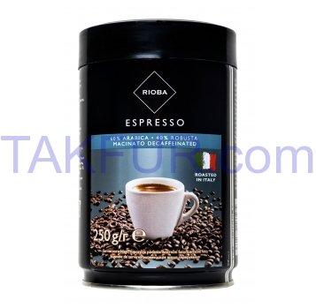 Кофе Rioba Espresso натуральный жареный молотый 250г - Фото