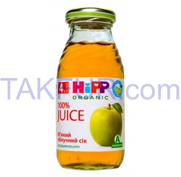 Сок HiPP Organic яблочный мягкий д/детей от 4-х месяцев 0,2л - Фото
