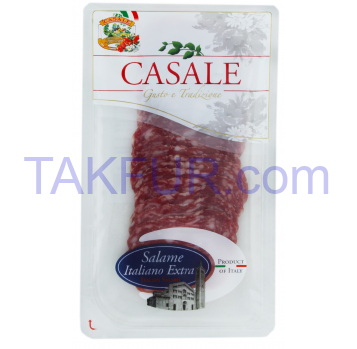 Колбаса Casale Салями Итальянская сыровяленая нарезанная 80г - Фото