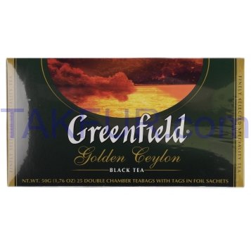 Чай Greenfield Golden Ceylon черный цейл байх мелк 25*2г/уп - Фото