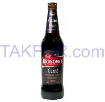 Пиво Krušovice Černé темное фильтрованное пастериз 3,8% 0,5л - Фото
