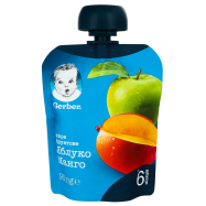 Пюре Gerber Яблоко и манго фруктовое для детей с 6 мес 90г - Фото