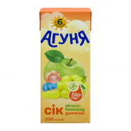 Сок Агуня Яблоко-виноград для детей от 6-ти месяцев 200мл - Фото