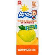 Сок Агуша яблочно-банановый с мякотью детский 0,2л тетра - Фото