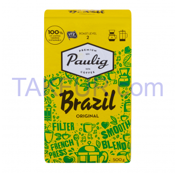 Кофе Paulig Brazil Original натуральный жареный молотый 500г - Фото