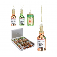 Прикраса новорічна ялинкова у формі пляшки 30X30X105 мм - Фото