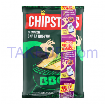 CHIPSTER`S ЧІПСИ ХВИЛЯСТІ 120Г : СИР І ЦИБ - Фото