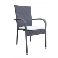 METRO PROF СТІЛЕЦЬ MOHIM РОТАНГ З ПОДУШКОЮ : КОРИЧН - Фото