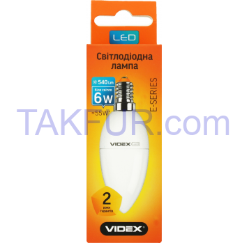 VIDEX, LED ЛАМПА C37E 6W/7W E14 3000K 220V : K4100 - Фото