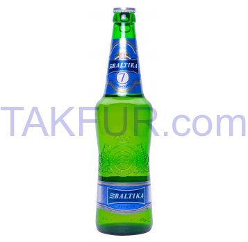 Пиво Baltika Export №7 светлое пастеризованное 5.4% 0.5л - Фото