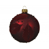 КУЛЯ СКЛЯНА ЛИСТ ЧЕРВ 80 ММ - Фото