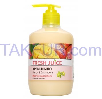 Крем-мыло Fresh Juice Манго и карамбола с дозатором 460мл - Фото