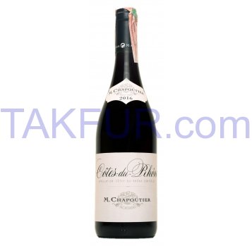 Вино Chapoutier Кот-дю-Рон сухое красное 14% 0,75л - Фото