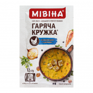 Суп-пюре Мівіна Гарячая кружка Куриный с гренками 12г - Фото