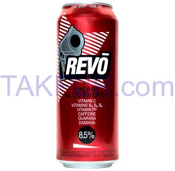 Напиток Revo Вишня слабоалкогол энерг 8-8,5% 0,5л ж/б - Фото