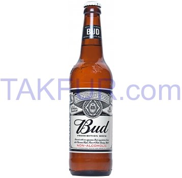 Пиво Bud Prohibition Brew светлое безалкогольное 0,05% 0,5л - Фото
