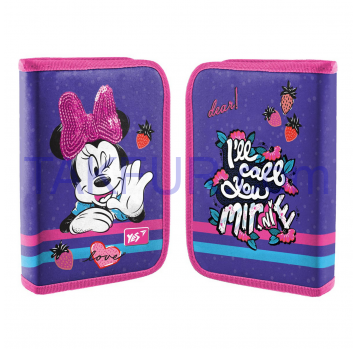 Пенал YES твердый одинарный Minnie Mouse фиолетовый - Фото