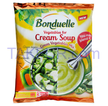 Овощи Bonduelle Green Vegetables Mix для крем-супа 400г - Фото