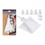 Мішок з насадками для декорування торту, 650 мл, 8 насадок - Фото