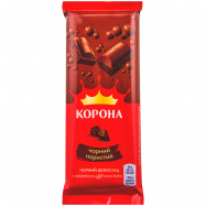 Шоколад Корона черный пористый 57% какао 90г - Фото