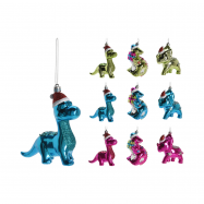 Прикраса новорічна ялинкова у формі динозавра 12X4X115 см - Фото