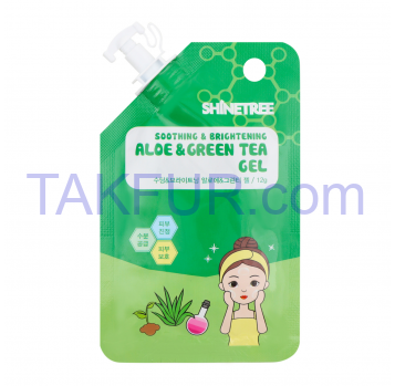 Гель для лица Shinetree Aloe&Green tea 12мл - Фото