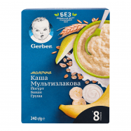 GERBER КАША МУЛЬТИЗЛ. 240Г : ЙОГУРТ/БАНАН/ГРУША - Фото