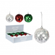 Прикраса новорічна ялинкова у формі кулі 8 см - Фото