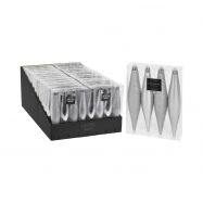 Прикраси новорічні ялинкові 4 штуки срібний колір 15 см - Фото