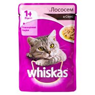 Корм Whiskas 1+ с лососем в соусе полноценный рацион 100г - Фото
