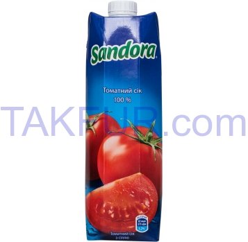 Сок Sandora Томатный с солью 0,95л тетра - Фото