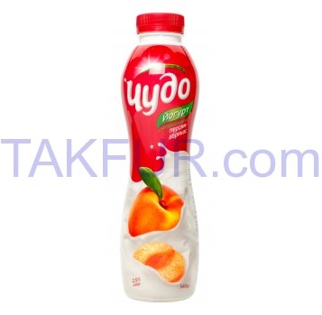 Йогурт Чудо персик-абрикос питьевой 2,5% 540г - Фото