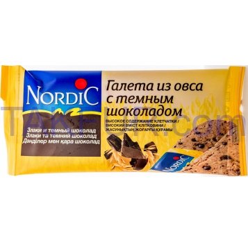 Галеты Nordic из овса с темным шоколадом 30г - Фото
