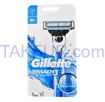 Бритва Gillette Mach 3 Start безопасная со смен кассетой 1шт - Фото